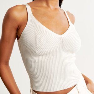 Glossy V-Neck Sweater Tank
